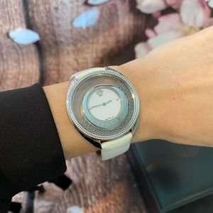 Versace Women’s Destiny Spirit White Leather Watch